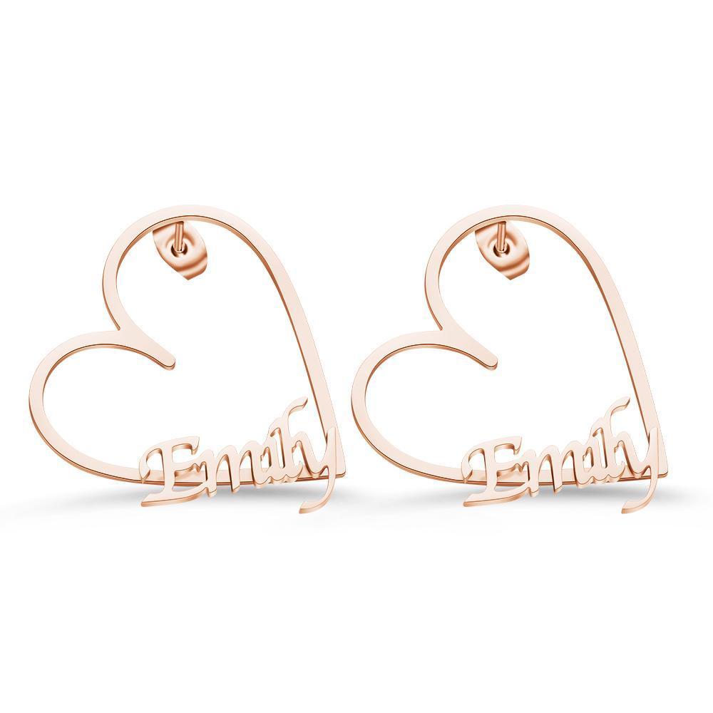 Custom Engraved Earrings Heart-shaped Hoop Earrings Gift for Her