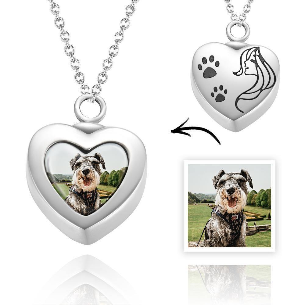 Photo Necklace Urn Necklace Cremation Jewellery Memorial Gifts Pet Urn Ashes - soufeelus