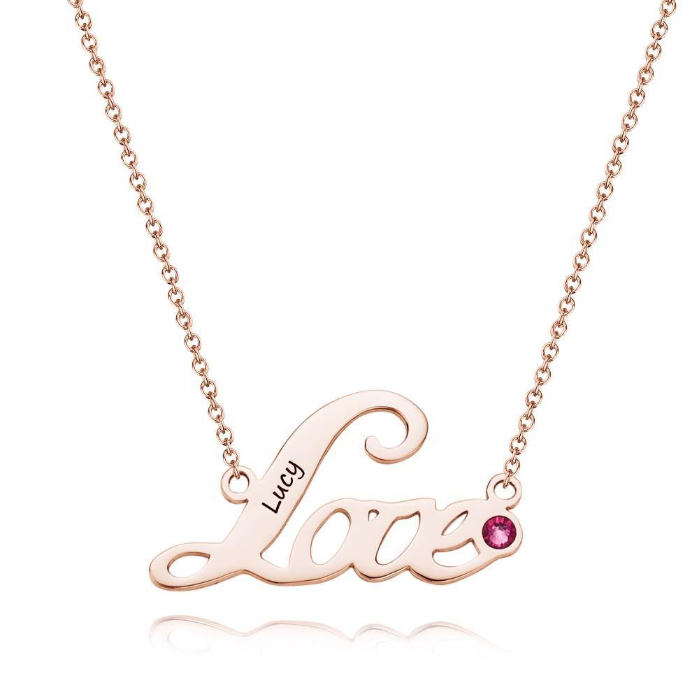 "We Are Always Together" Personalized Heart Necklace with Birthstone - soufeelus