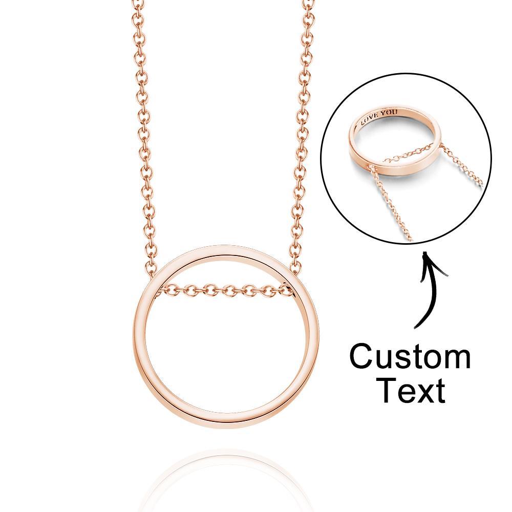 Custom Engraved Necklace Ring Pendant Inside Lettering Simple Gifts - soufeelus