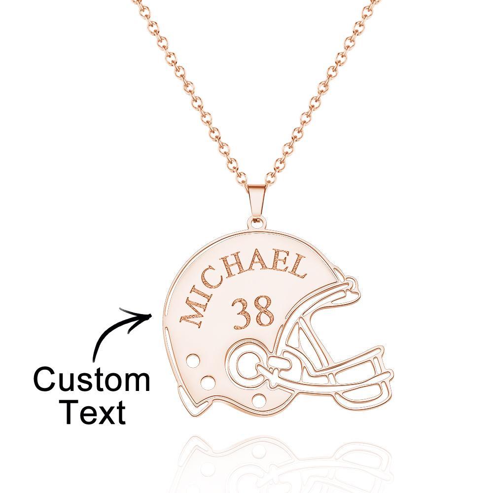 Custom Engraved Necklace Football Sports Helmet Gifts - soufeelus