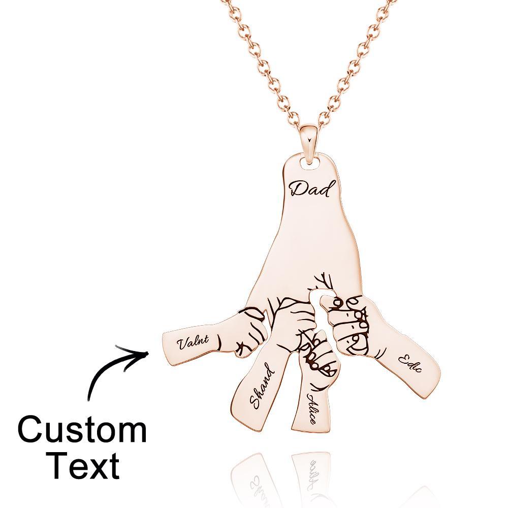 Custom Engraved Necklace Big Hands Small Hands Name Necklace Creative Gift - soufeelus