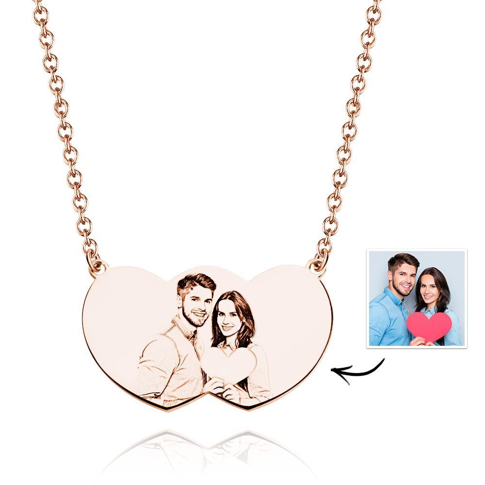 Custom Photo Necklace Close Heart Romantic Couple Gifts - soufeelus