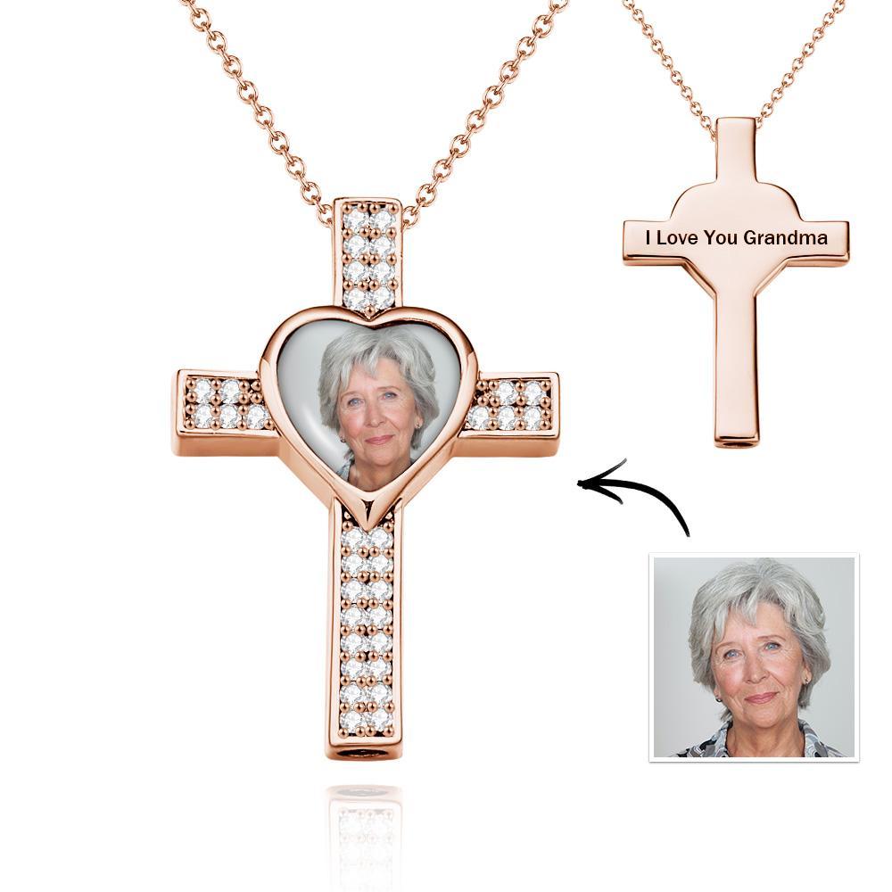 Personalized Hip Pop Necklace for Ashes of loved one with Memorial Photo and Text - soufeelus