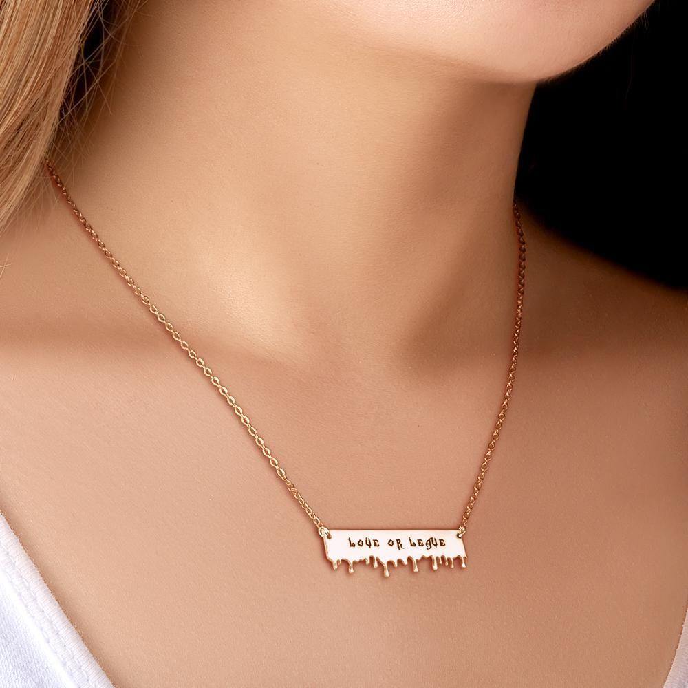 Engraved Necklace Name Necklace Gifts Funny Design Rose Gold Plated - soufeelus