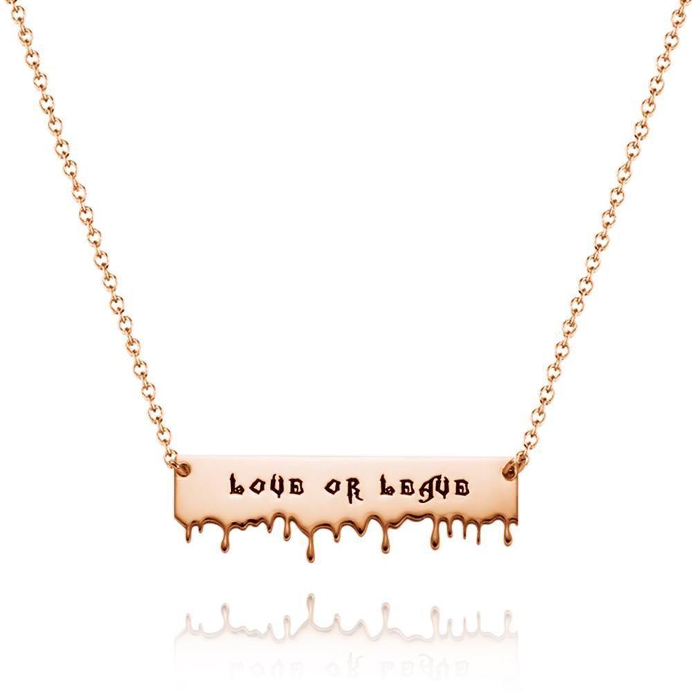 Engraved Necklace Name Necklace Gifts Funny Design Rose Gold Plated - soufeelus