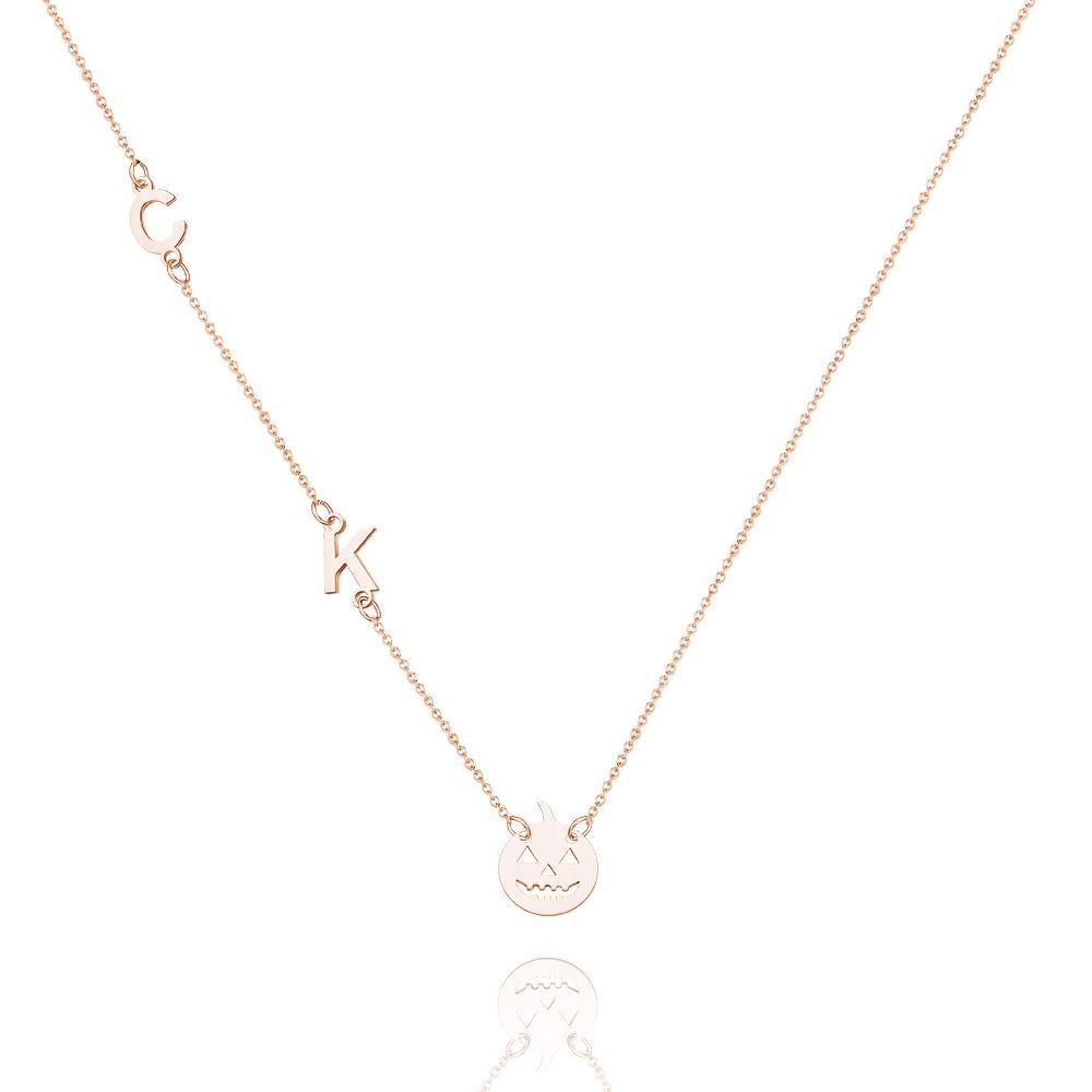 Custom Engraved Necklace Pumpkin Shaped Halloween Themed Gifts
