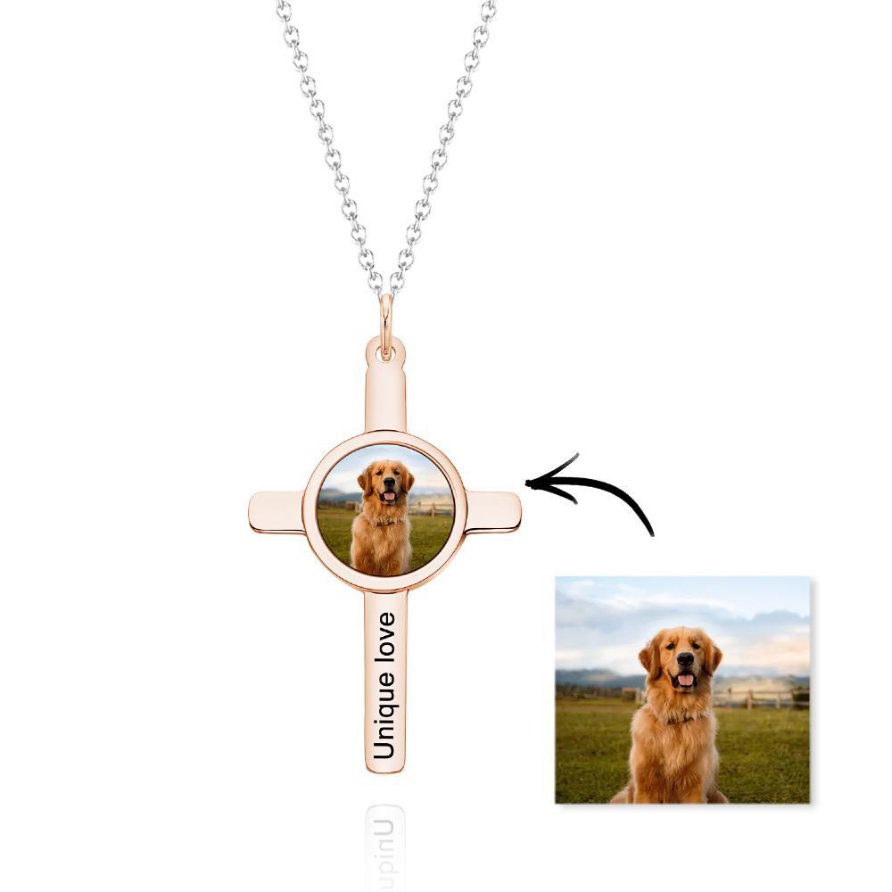Custom Engraved Photo Necklace "Unique Love" Gifts for Pet - 