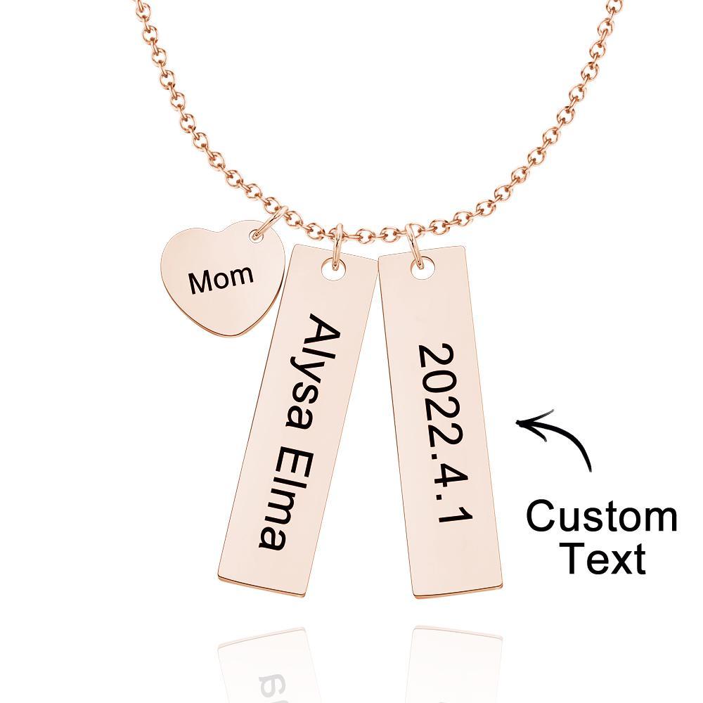 Custom Engraved Necklace Heart Shaped Engraved Necklace Gift for Mom -
