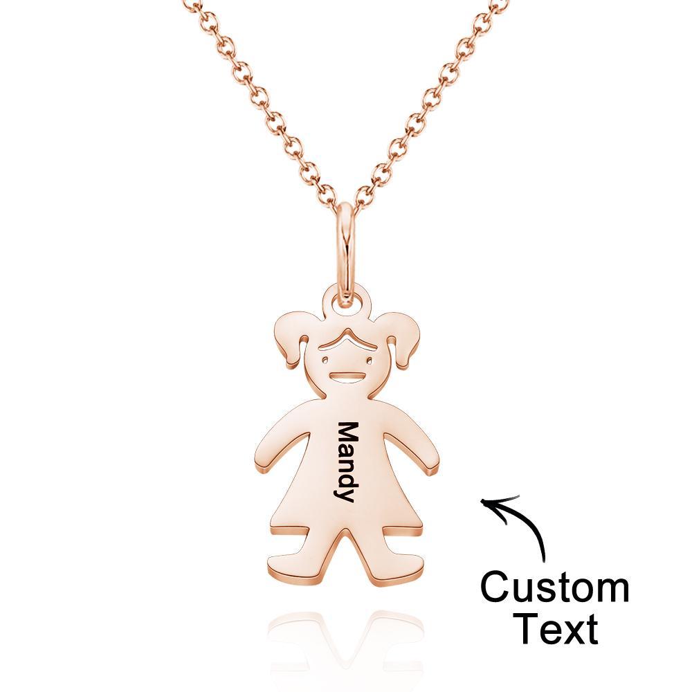 Custom Name Engraved Necklace Child Creative Gifts - soufeelus