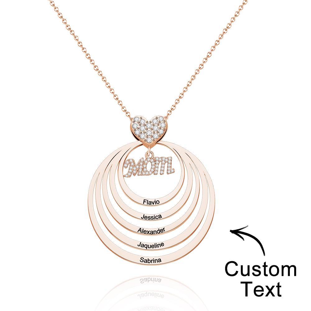 Custom Engraved Necklace Simple Circularity Family Gifts - soufeelus