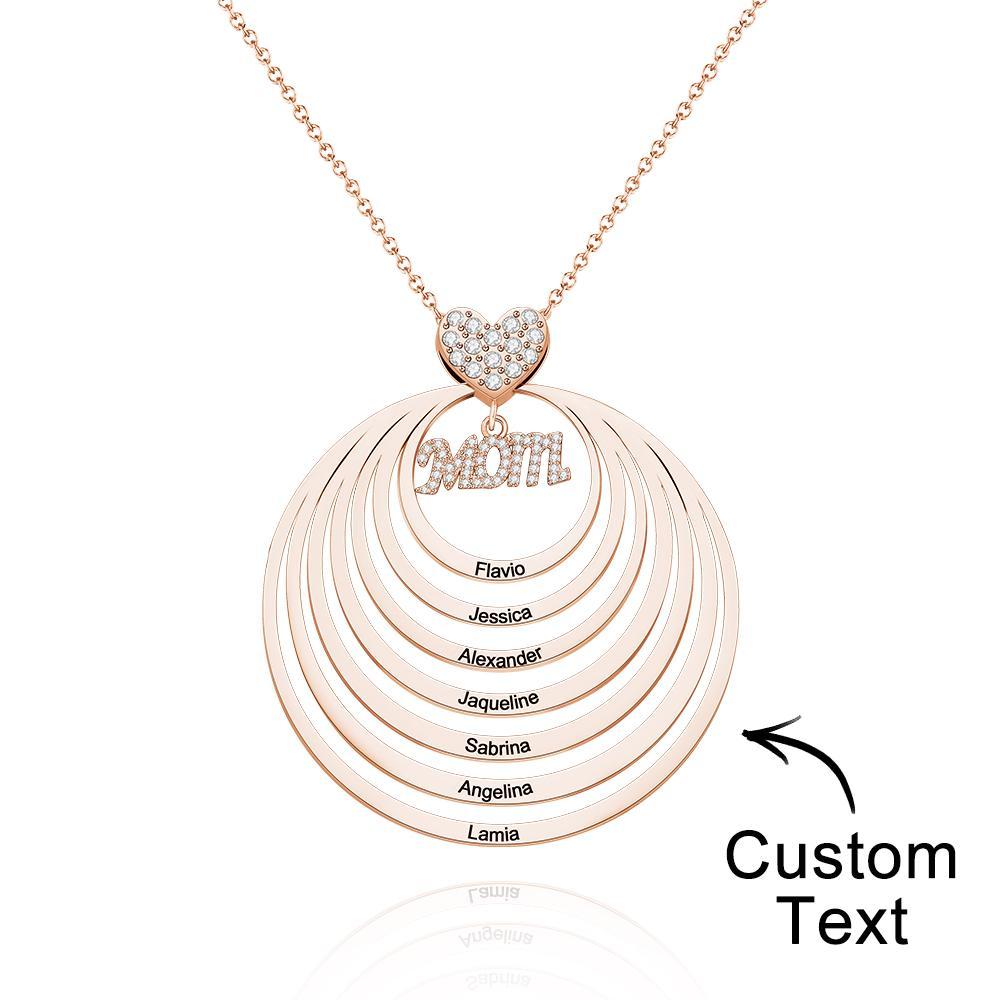 Custom Engraved Necklace Simple Circularity Family Gifts - soufeelus