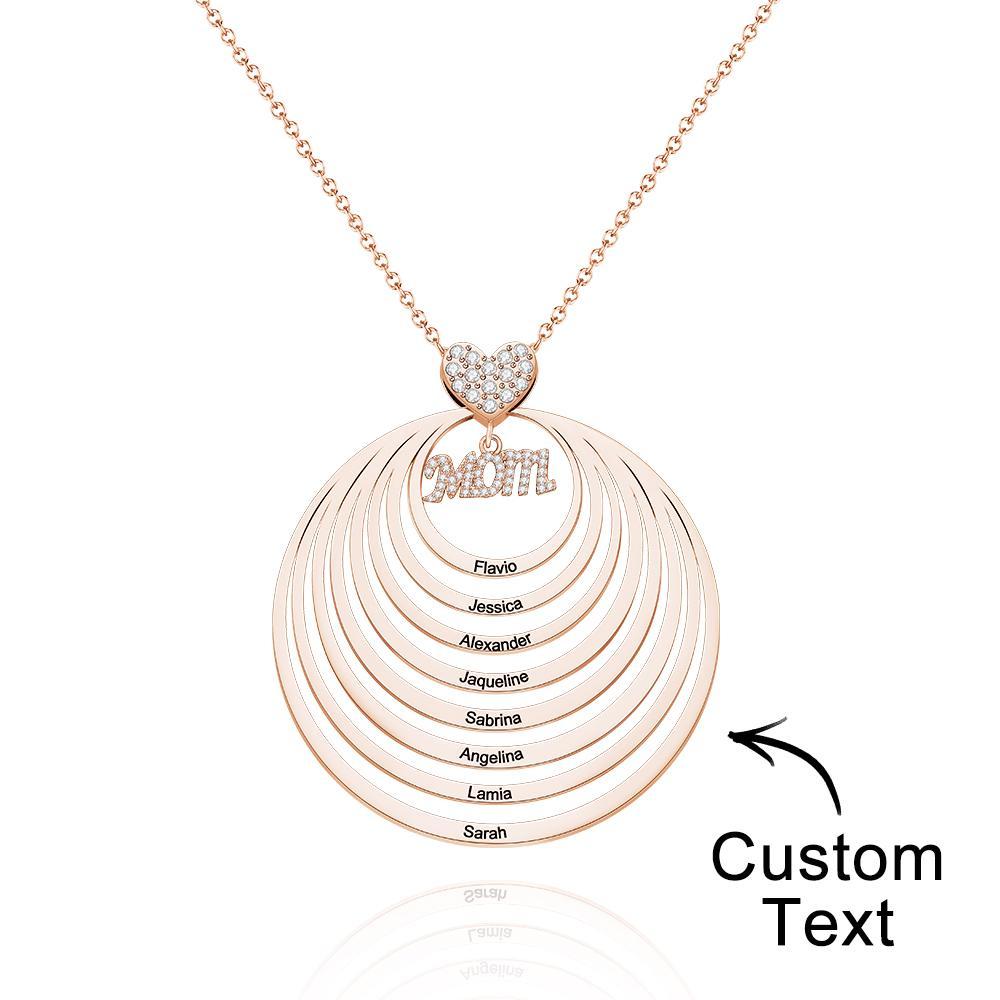 Custom Engraved Necklace Simple Circularity Family Gifts - soufeelus