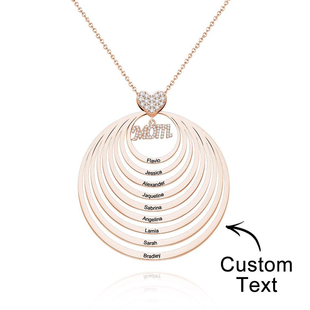 Custom Engraved Necklace Simple Circularity Family Gifts - soufeelus