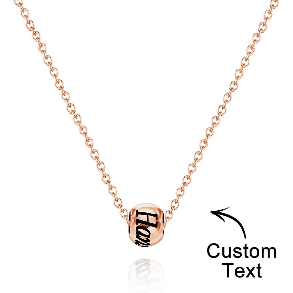 Custom Engraved Necklace Optional Bead Necklace Unique Gift - soufeelus