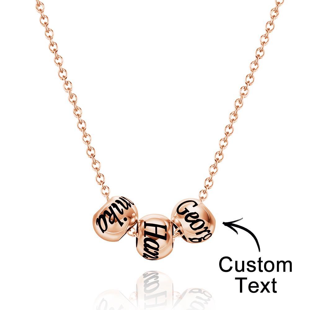 Custom Engraved Necklace Optional Bead Necklace Unique Gift - soufeelus