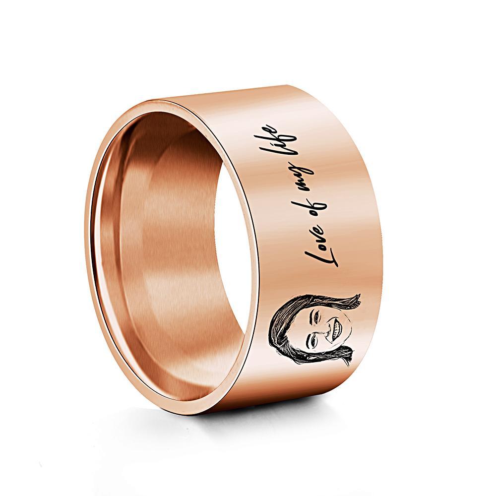 Custom Men's Ring Personalized Photo Ring With Engraved Girlfriend Perfect Gift For Boyfriend On Valentine's Day - soufeelus