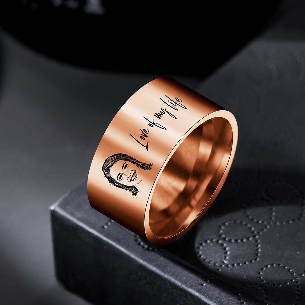 Custom Men's Ring Personalized Photo Ring With Engraved Girlfriend Perfect Gift For Boyfriend On Valentine's Day - soufeelus