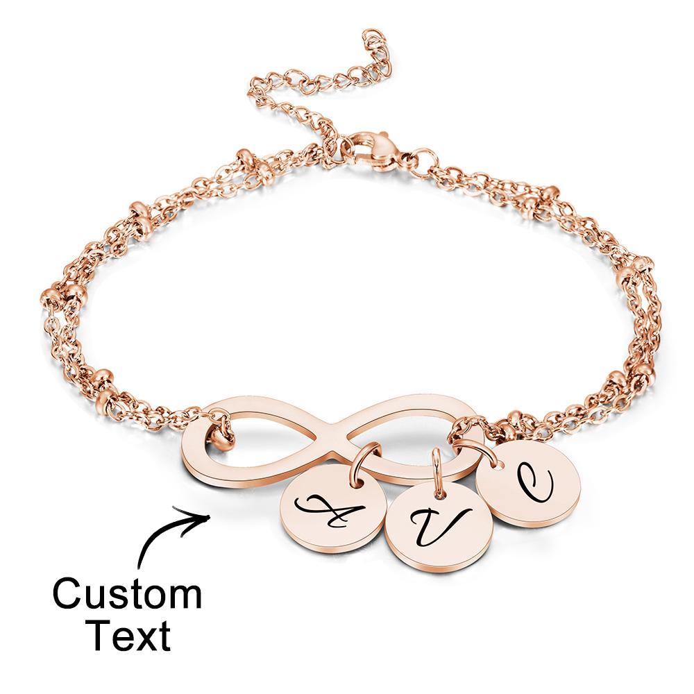 Custom Letter Bracelet Personalized Bracelet Pendent Infinity Love for Her - soufeelus