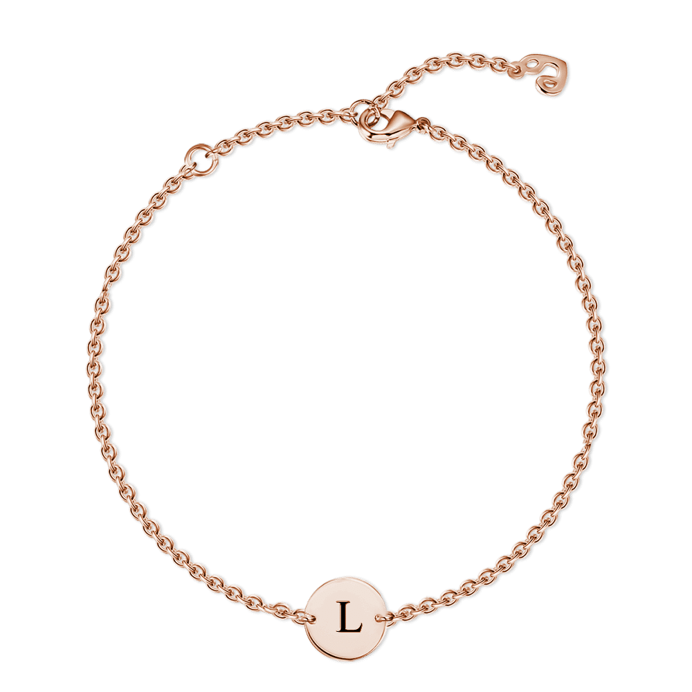 Initial Engraved Bracelet Rose Gold Plated - soufeelus