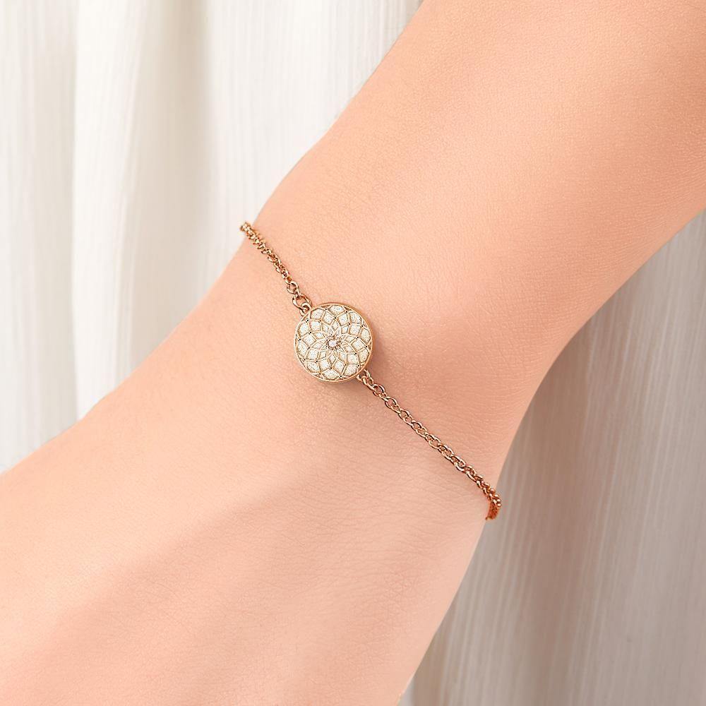 Engraved Bracelet Dream Catcher Bracelet Wishing Dream Gift for Her Rose Gold Plated - soufeelus