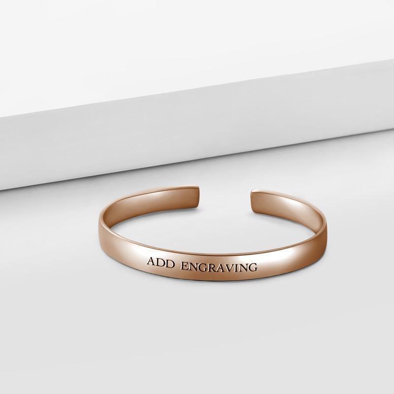 Engraved Bangle Rose Gold Plated - soufeelus