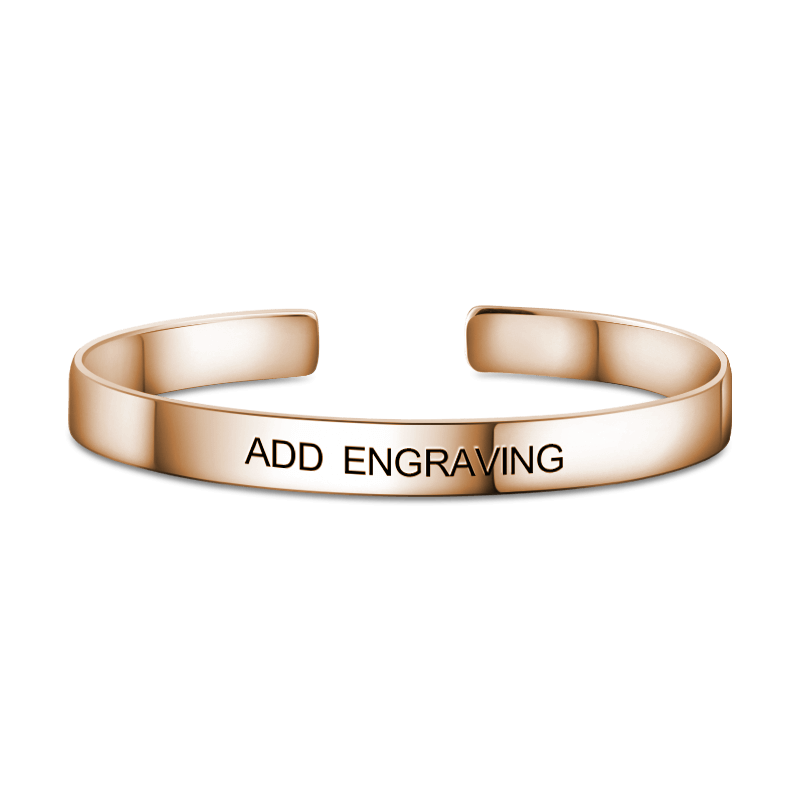 Engraved Bangle Rose Gold Plated - soufeelus