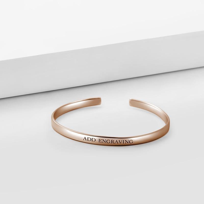 Engraved Bangle Rose Gold Plated - soufeelus