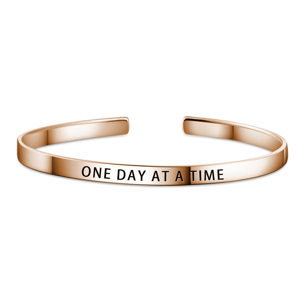 ONE?DAY?AT?A?TIME Bangle Rose Gold Plated - soufeelus