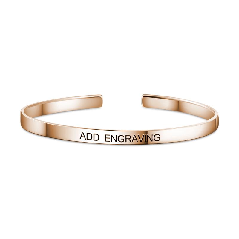 Engraved Bangle Rose Gold Plated - soufeelus