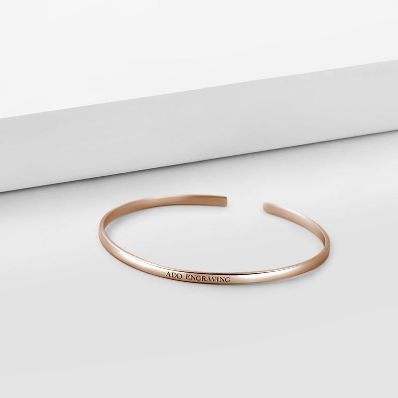 Engraved Bangle Rose Gold Plated - soufeelus