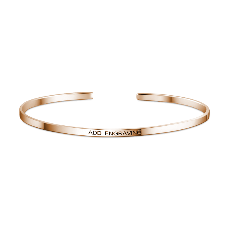 Engraved Bangle Rose Gold Plated - soufeelus