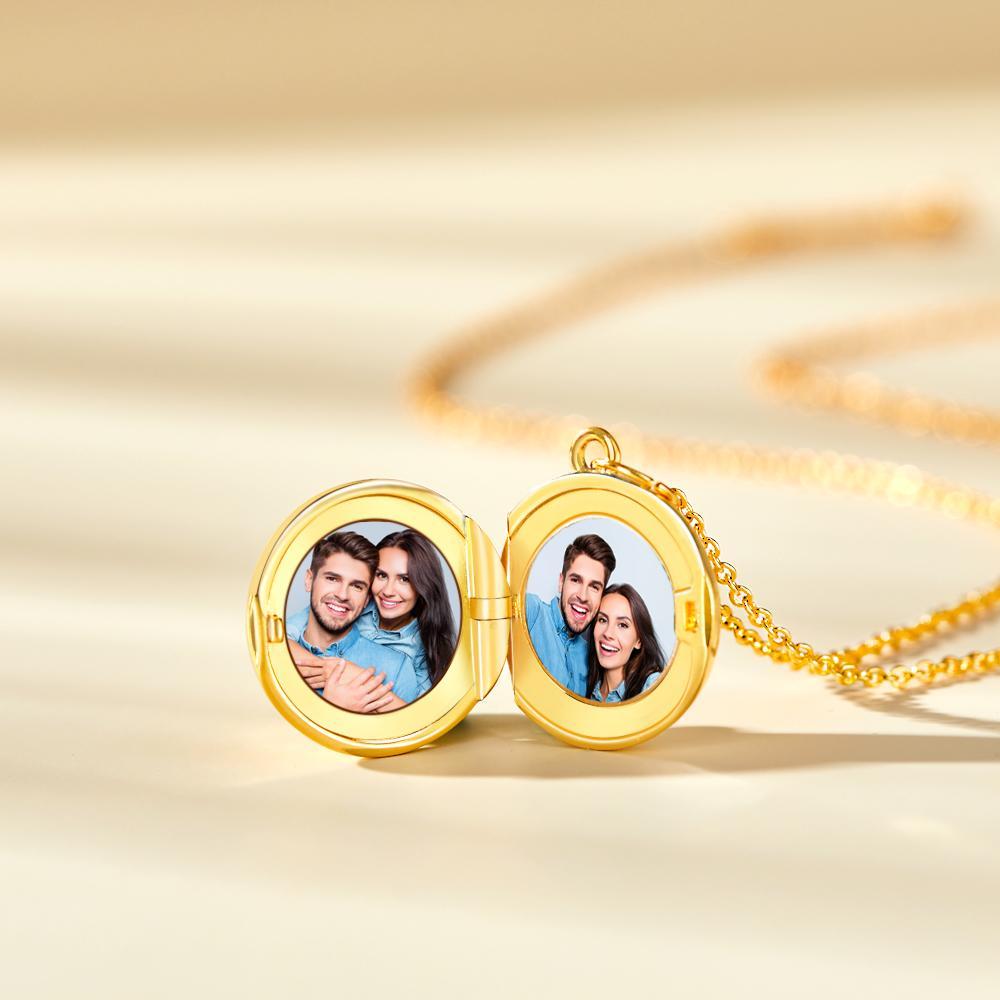 Custom Photo Necklace Daisy Pendant Creative Couple Gifts - soufeelus