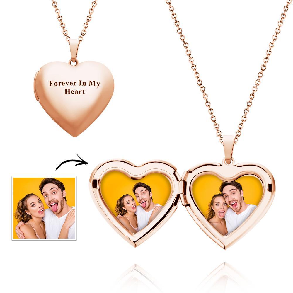 Custom Photo Engraved Neckalce Heart Pendant Exquisite Couple Gifts - soufeelus