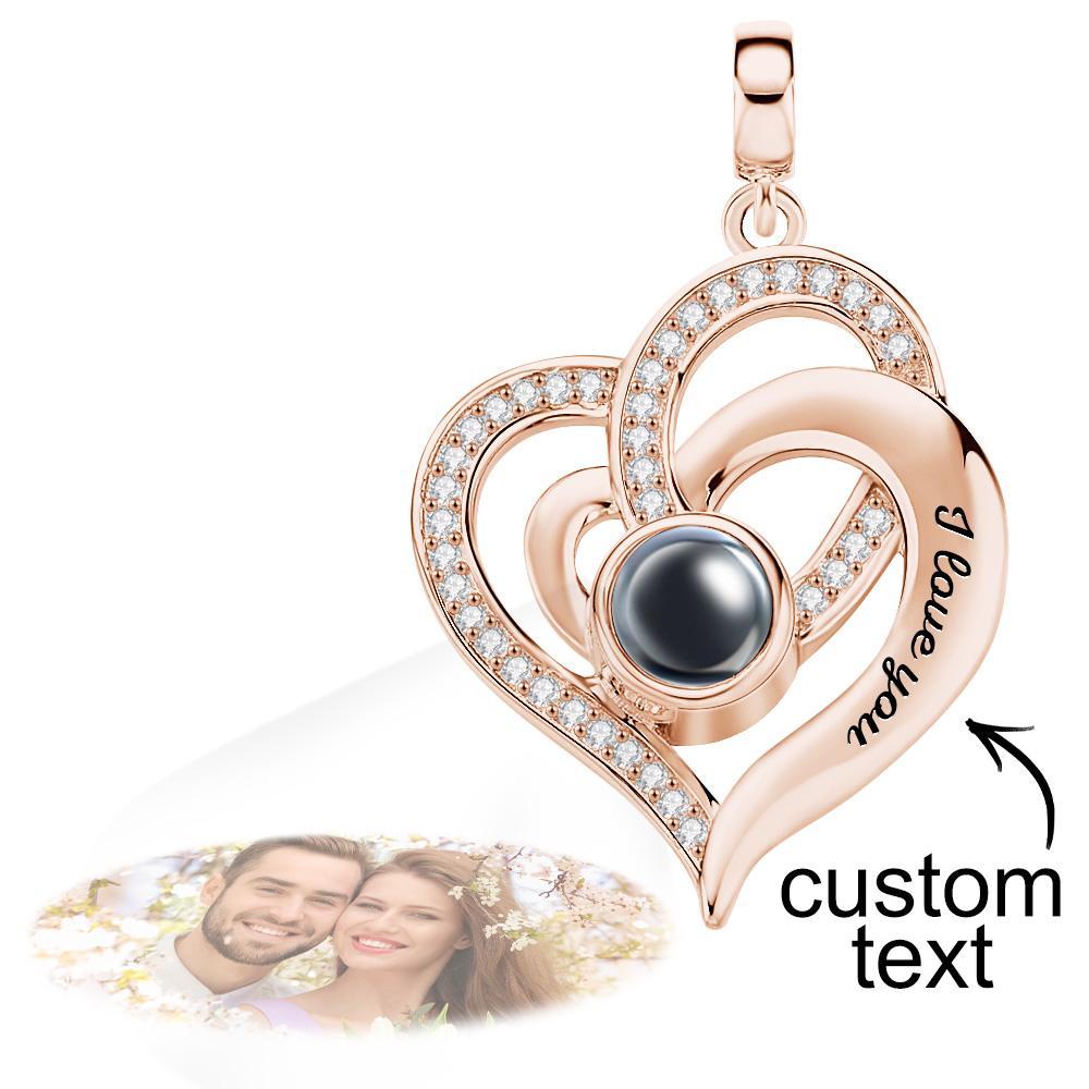 Projection Love Heart Personalized Photo Pendant Dangle Basic and Simple Charm for Bracelet - soufeelus