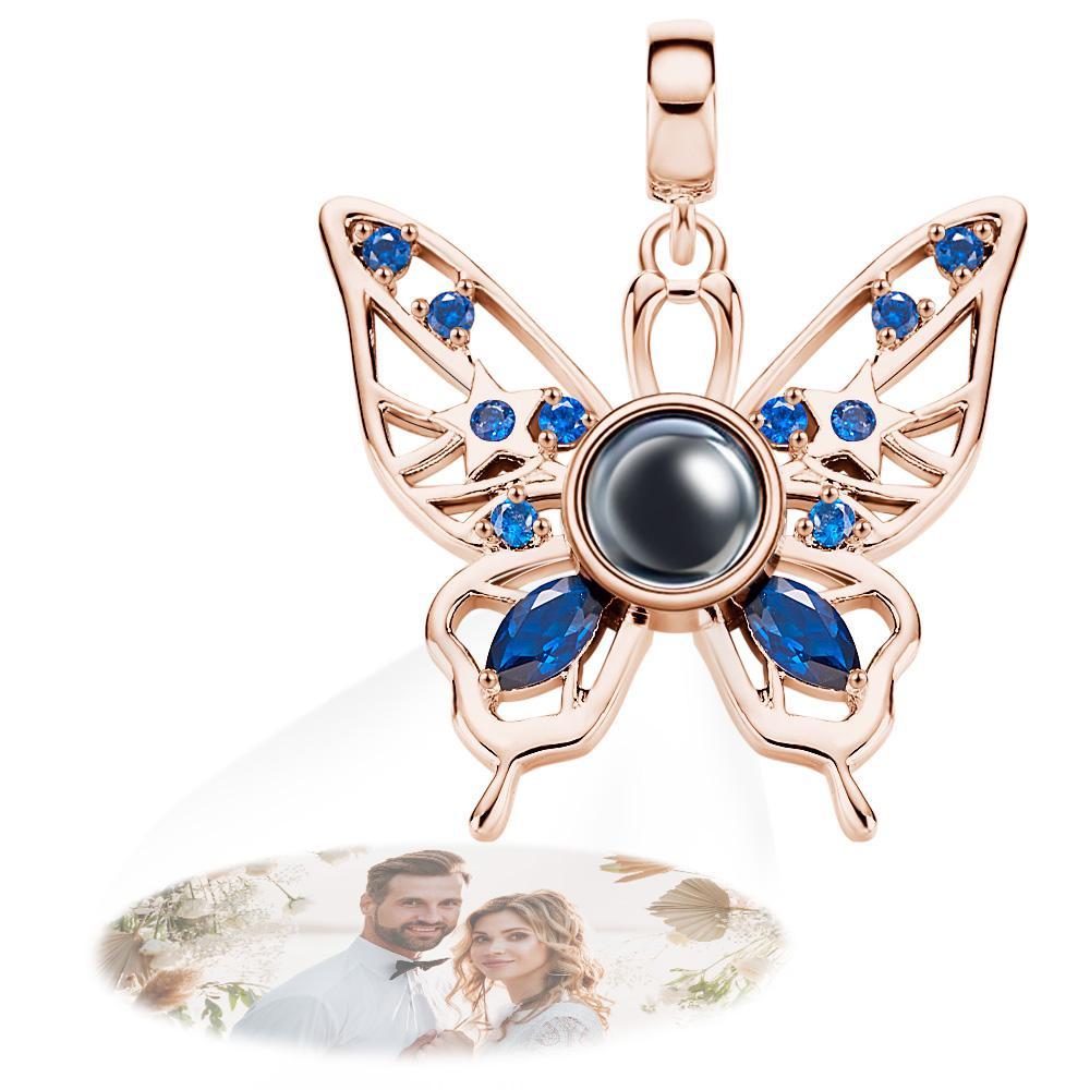 Projection Butterfly Personalized Photo Pendant Dangle Charm Symbolizes Free and Happy - soufeelus