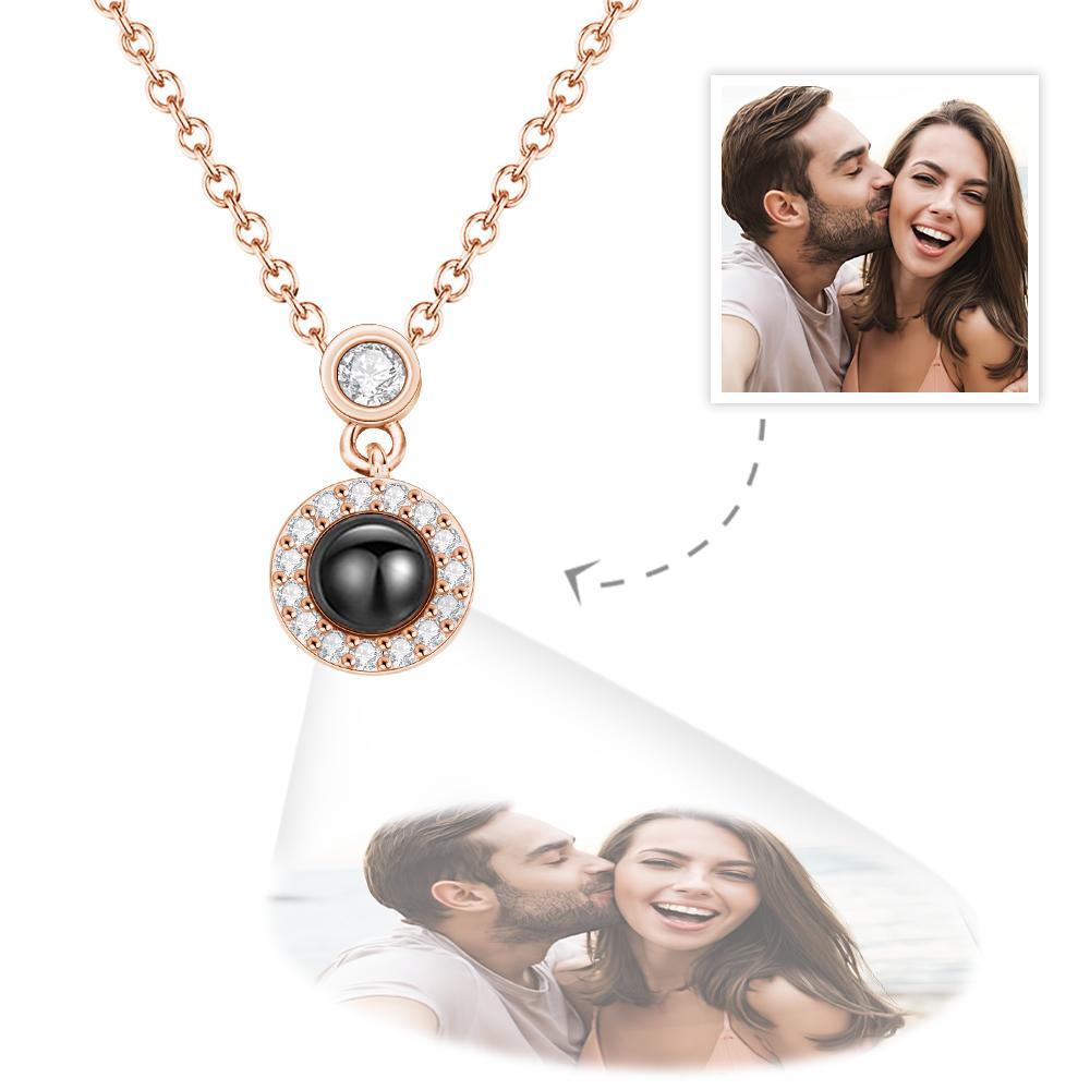 Custom Photo Projection Necklace Petite Halo Photo Necklace Gift for Women - soufeelus