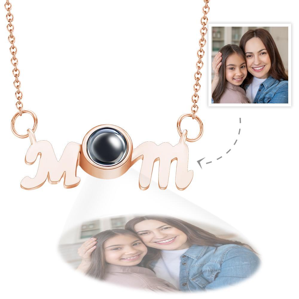 Custom Photo Projection Necklace Mom Projection Pendant Necklace Unique Gift for Her - soufeelus