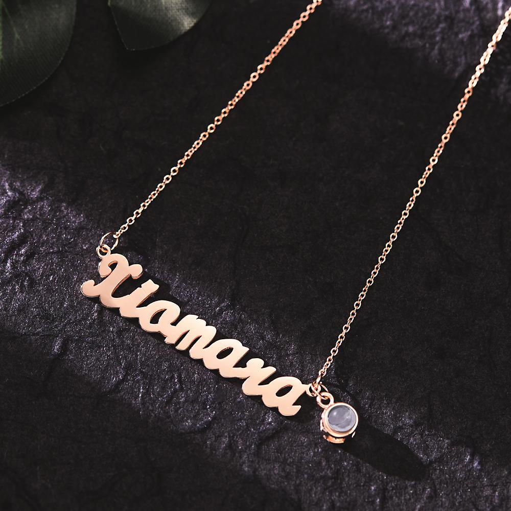 Custom Photo Projection Necklace Personalized Name Necklace Creative Gift for Women - soufeelus