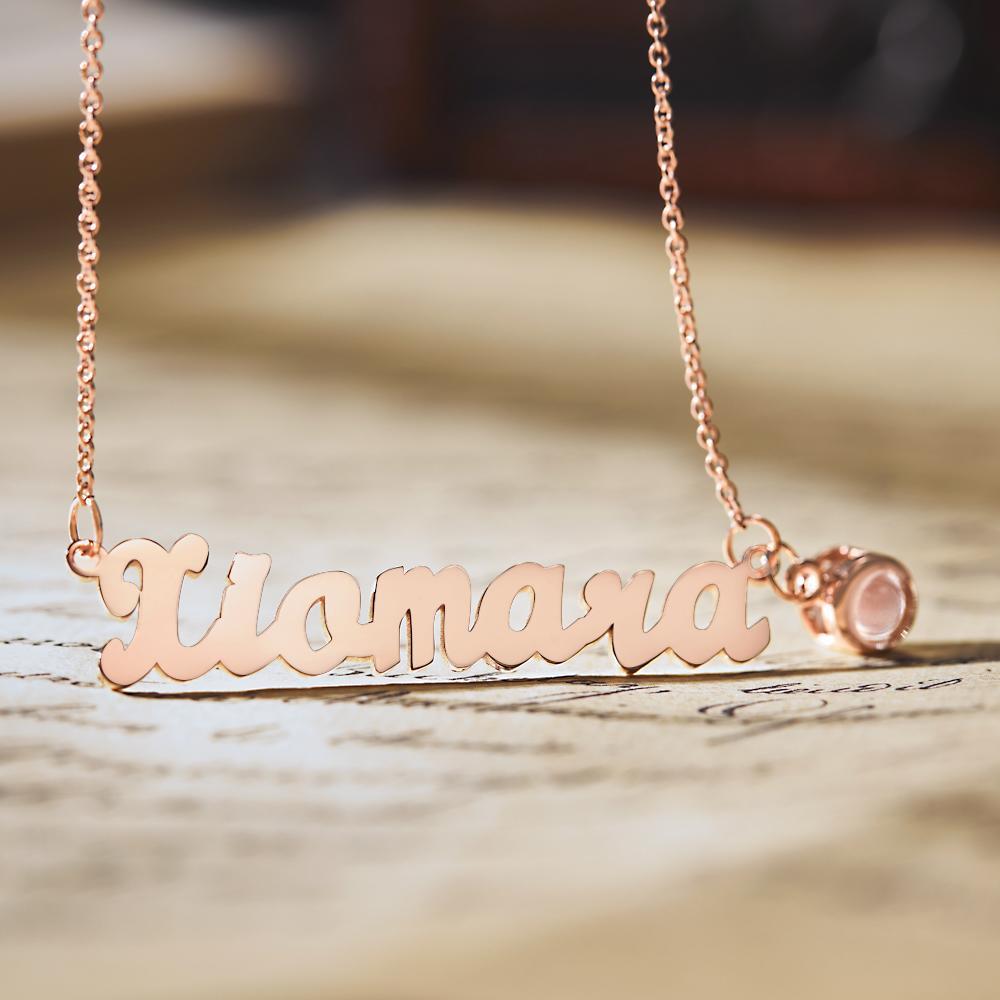 Custom Photo Projection Necklace Personalized Name Necklace Creative Gift for Women - soufeelus