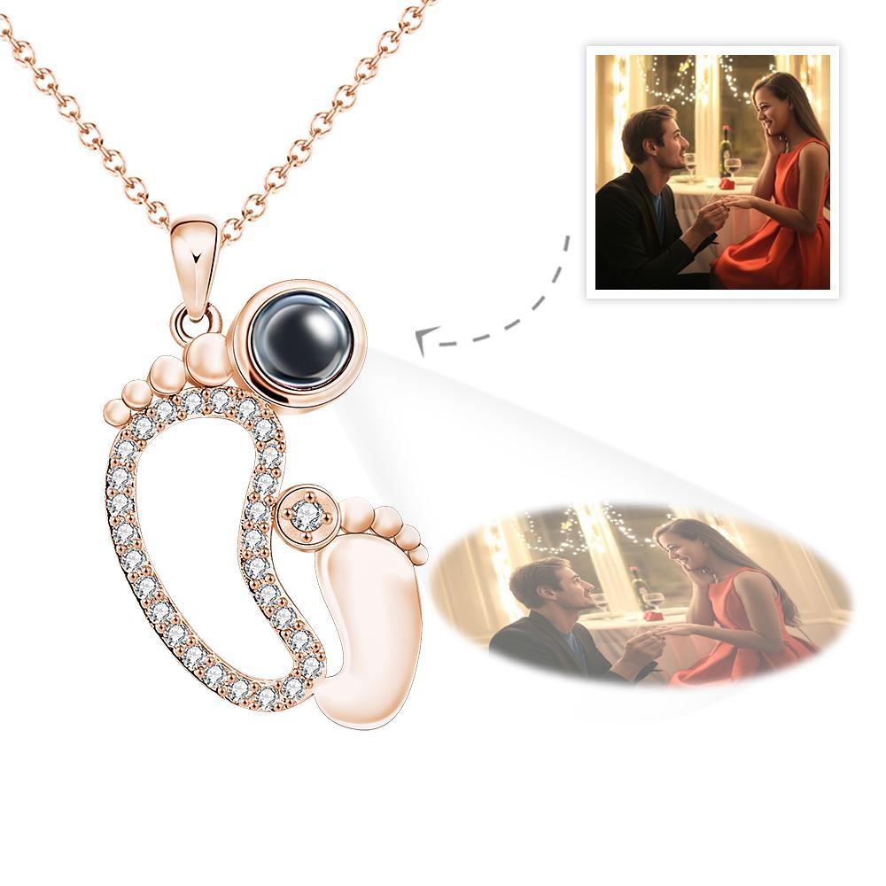 Custom Projection Necklace Funny Feet Diamond Couple Gifts - soufeelus