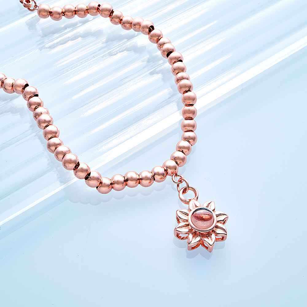 Personalized Photo Projection Sunflower Bracelet Exquisite Memorial Bracelet Jewelry For Her - soufeelus