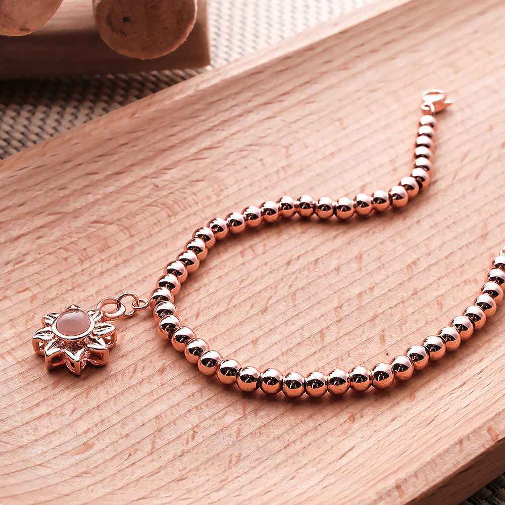 Personalized Photo Projection Sunflower Bracelet Exquisite Memorial Bracelet Jewelry For Her - soufeelus