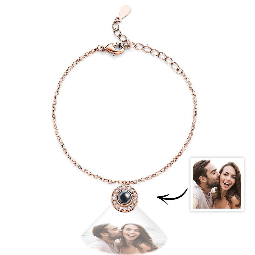 Petite Halo Photo Bracelet Luxurious Diamond Gift For Girlfriend Memorable Gift - soufeelus