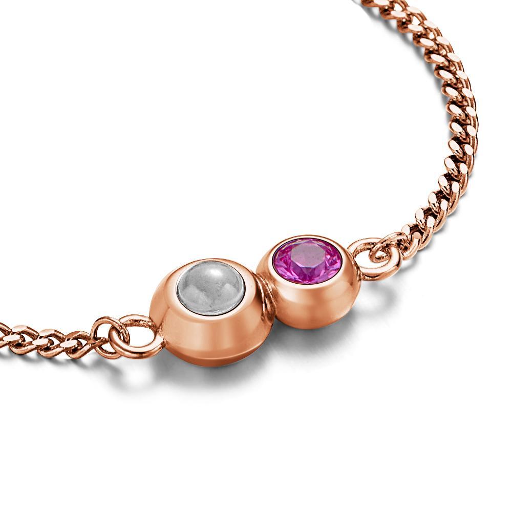 Projection Bracelet Personalized Birthstone Pendant Bracelet Photo Projection Bracelet Summer Jewelry Gift for Her - soufeelus