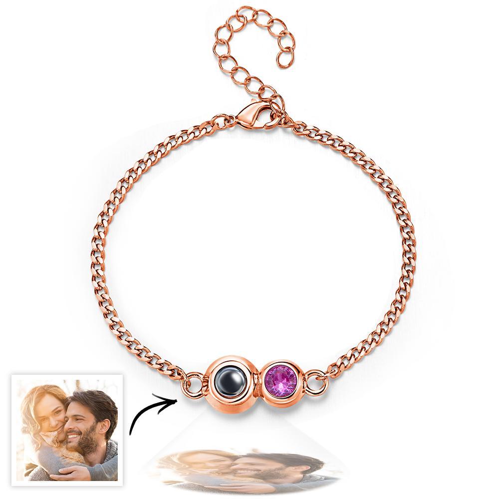 Projection Bracelet Personalized Birthstone Pendant Bracelet Photo Projection Bracelet Summer Jewelry Gift for Her - soufeelus