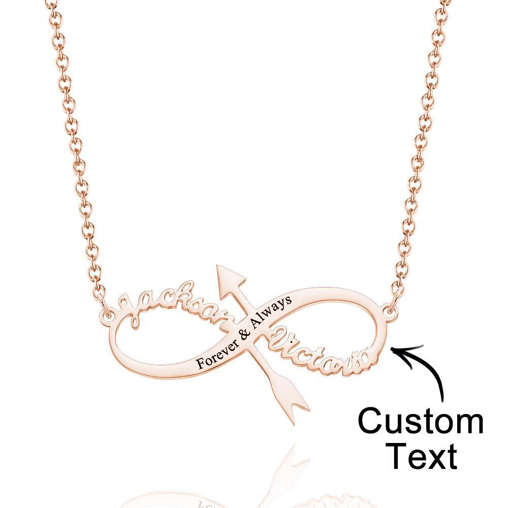 Custom Engraved Necklace Infinity Name Pendant Necklace Birthday Gift - soufeelus