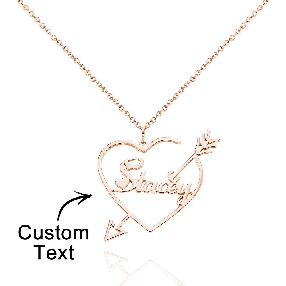 Custom Engraved Necklace Cupid Love Name Necklace Birthday Gift - soufeelus