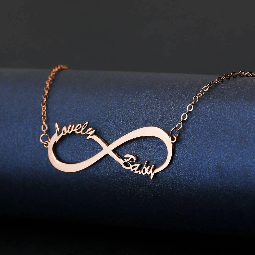 Children's Infinity Name Necklace Rose Gold Plated - soufeelus