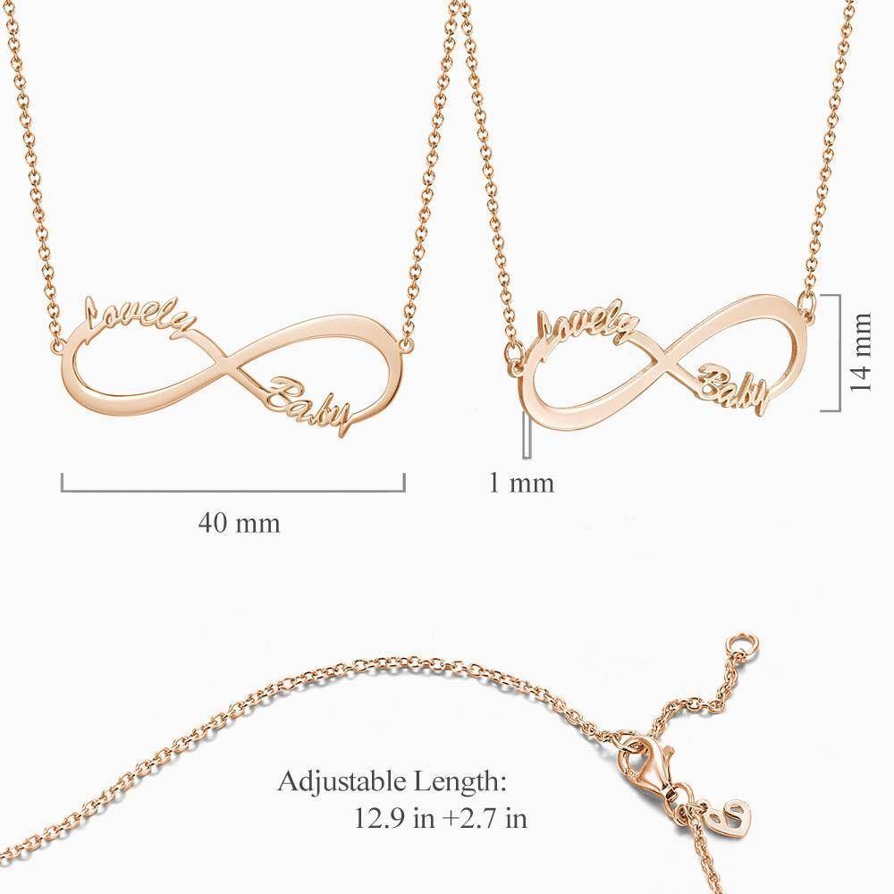 Children's Infinity Name Necklace Rose Gold Plated - soufeelus